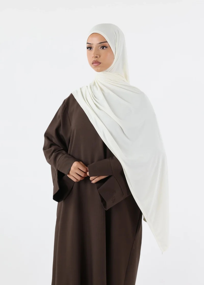 Off White Premium Jersey Hijab - Image 3