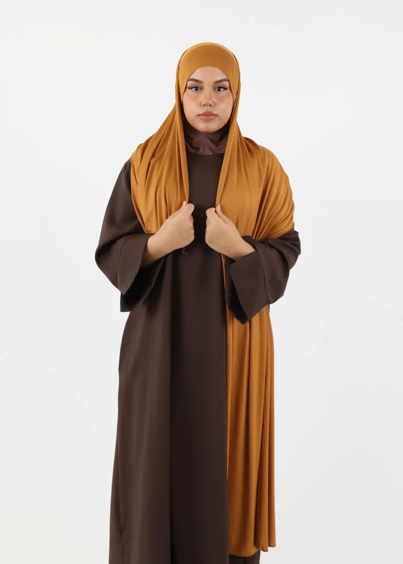 Jersey Instant Hijab Mustard - Image 3