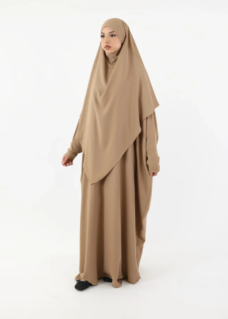 Alternative view of ABAYA & KHIMAR SET Medina Camel