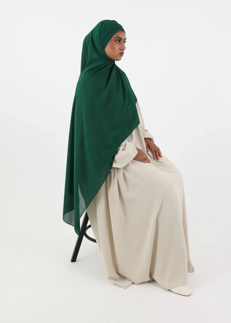 Alternative view of Criss Cross Chiffon Instant Hijab Forest Green