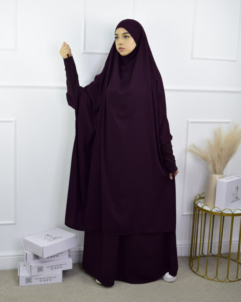 Jilbab Classic Lycra cuffs Dark purple