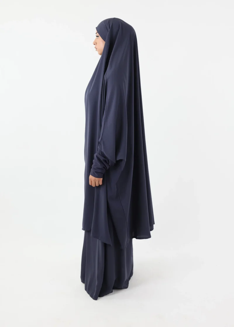 Jilbab Classic Lycra cuffs Dark Blue - Image 3