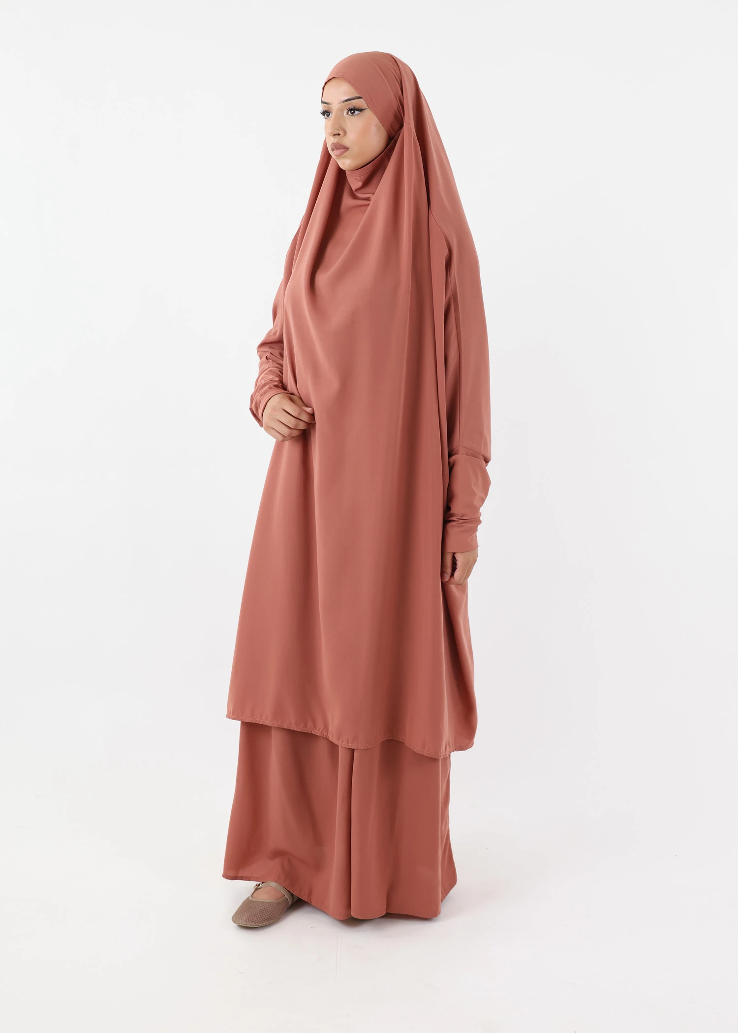 Jilbab Classic Lycra cuffs Dark Salmon