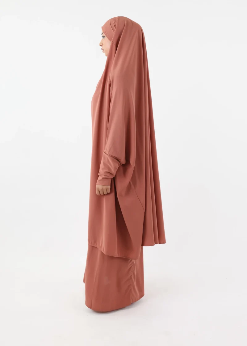 Jilbab Classic Lycra cuffs Dark Salmon - Image 3