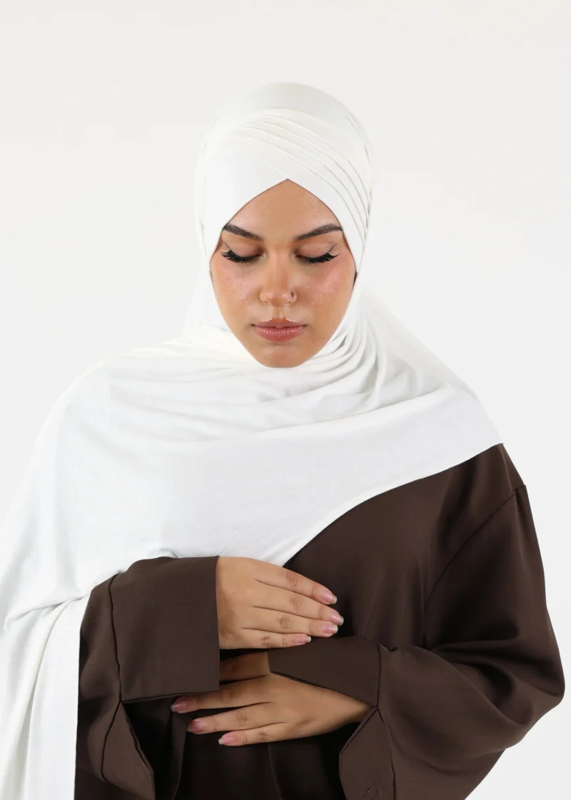 Alternative view of Criss Cross Jersey Instant Hijab White