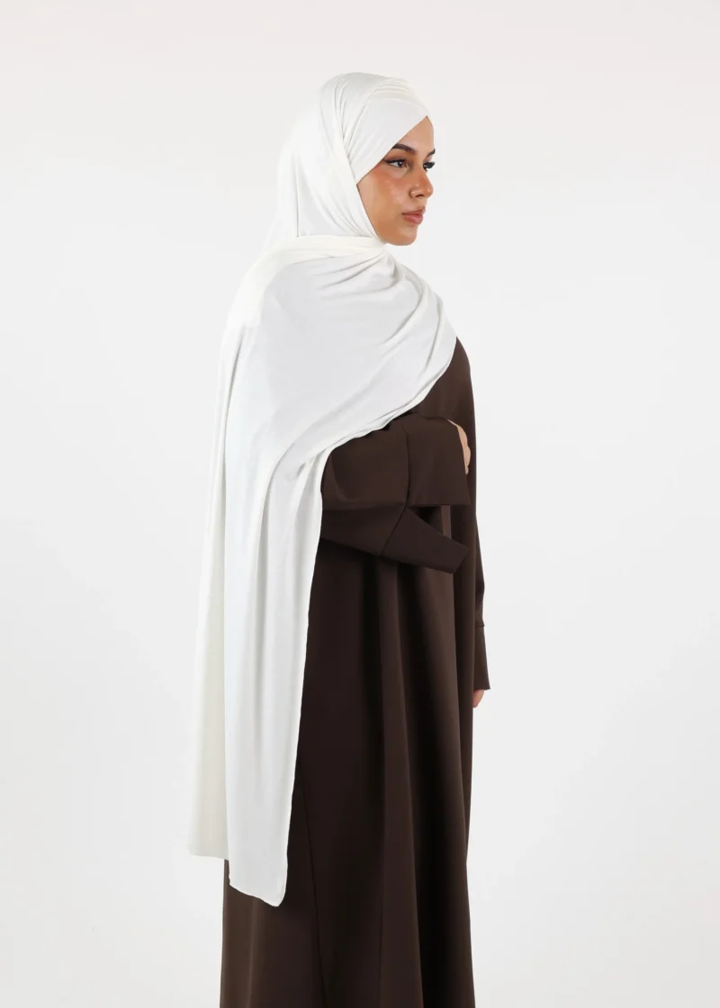 Criss Cross Jersey Instant Hijab White