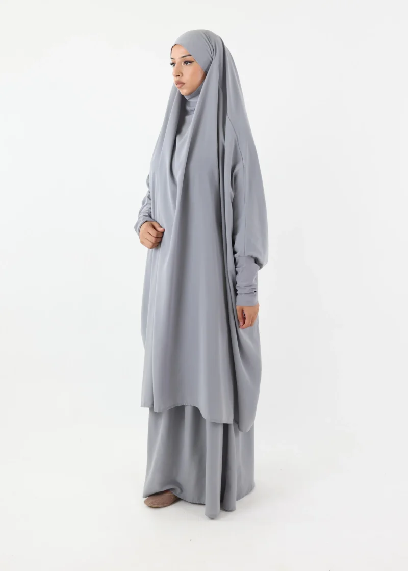 Jilbab Classic Lycra cuffs Light Grey