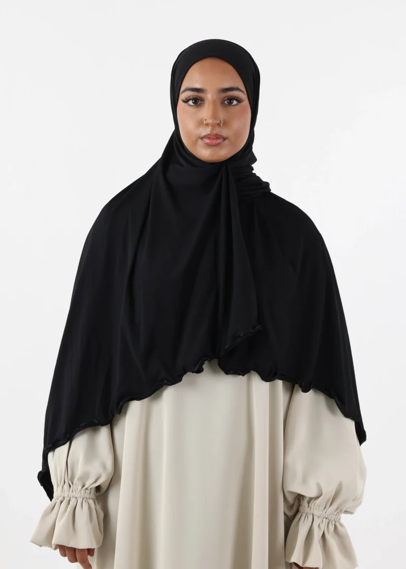El Malika Premium Jersey Hijab Black