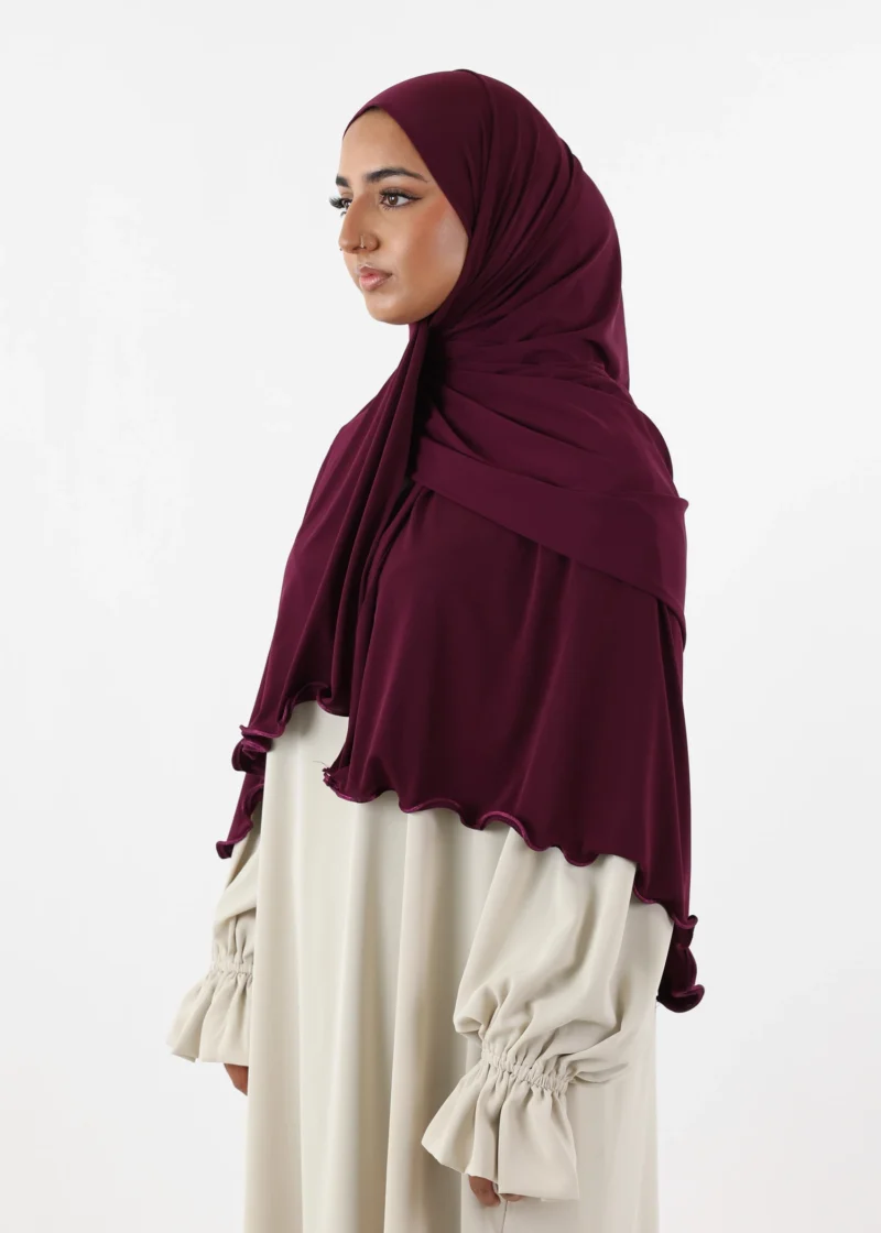 El Malika Premium Jersey Hijab Dark Purple