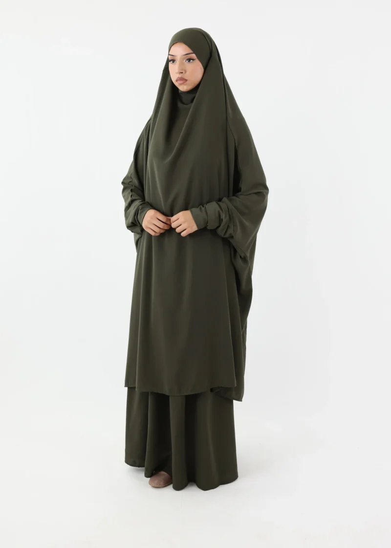 Jilbab Classic Lycra cuffs Khaki - Image 3