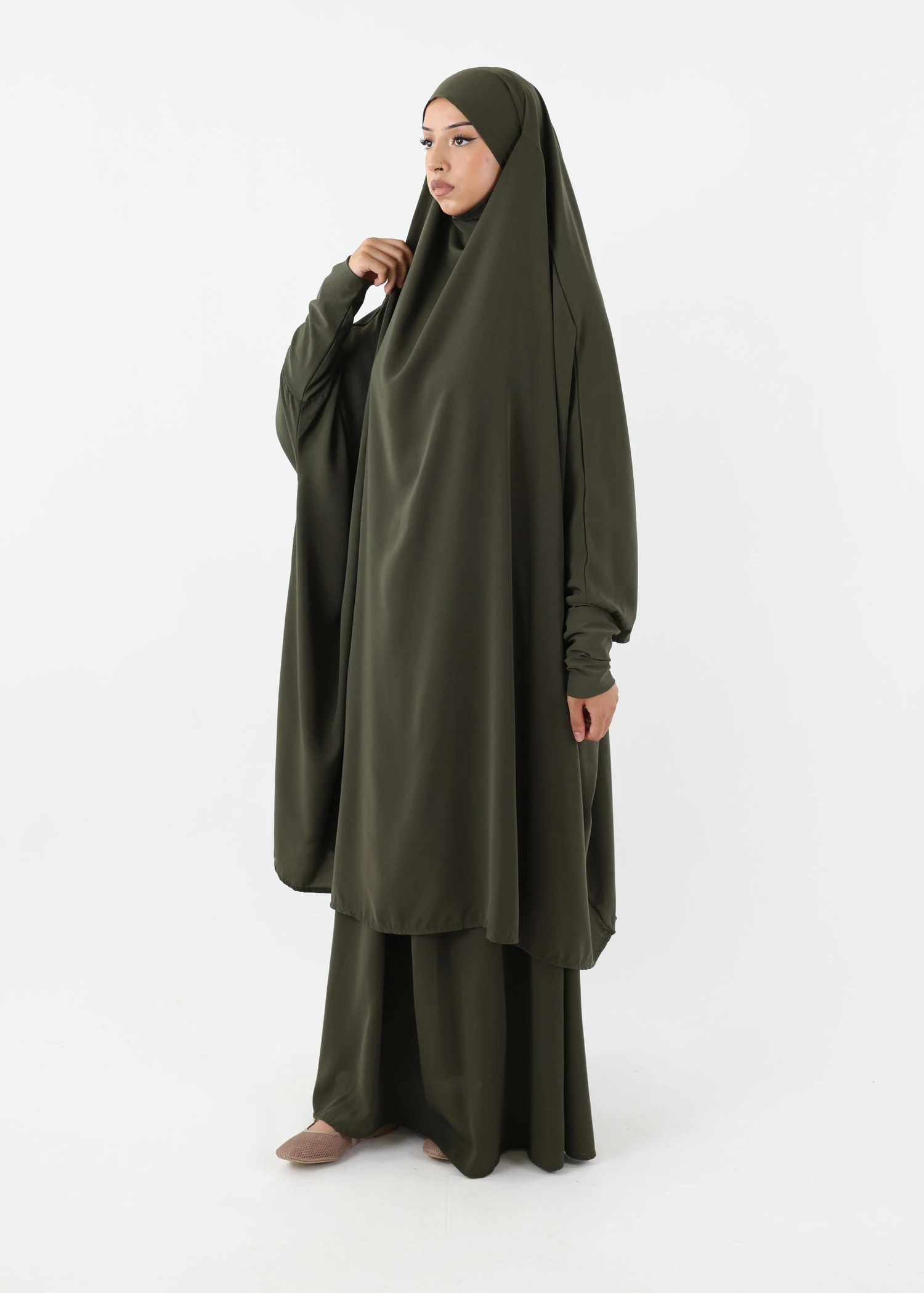 Jilbab Classic Lycra cuffs Khaki
