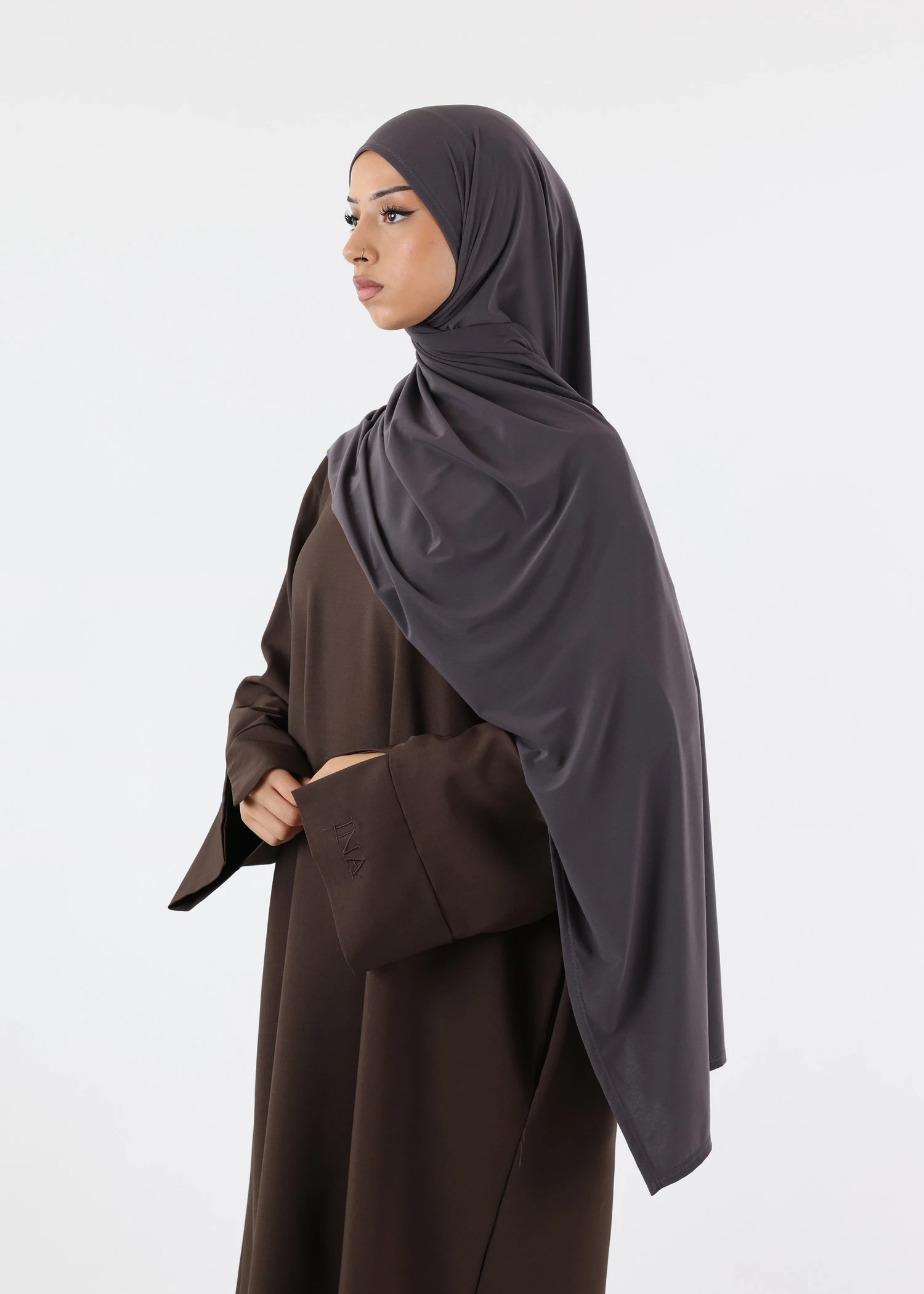 Premium Jersey Hijab Dark Grey