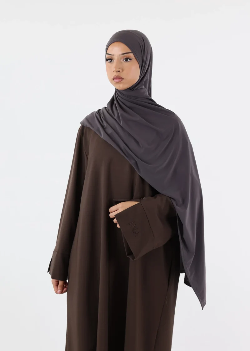 Premium Jersey Hijab Dark Grey - Image 3