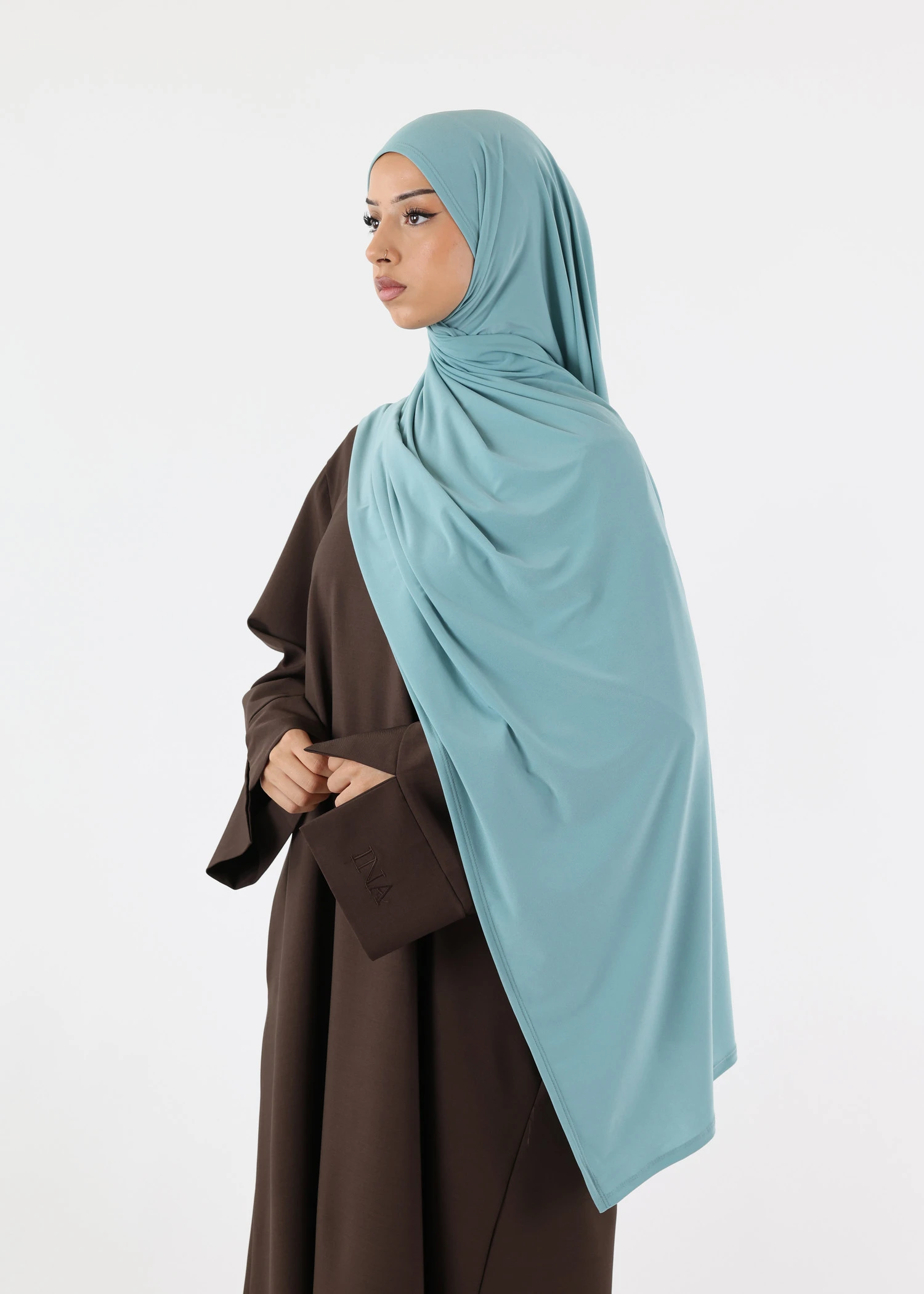Premium Jersey Hijab Dusty Jade