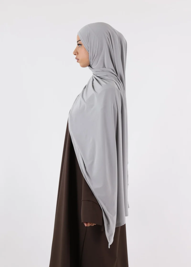Premium Jersey Hijab Light Grey - Image 3