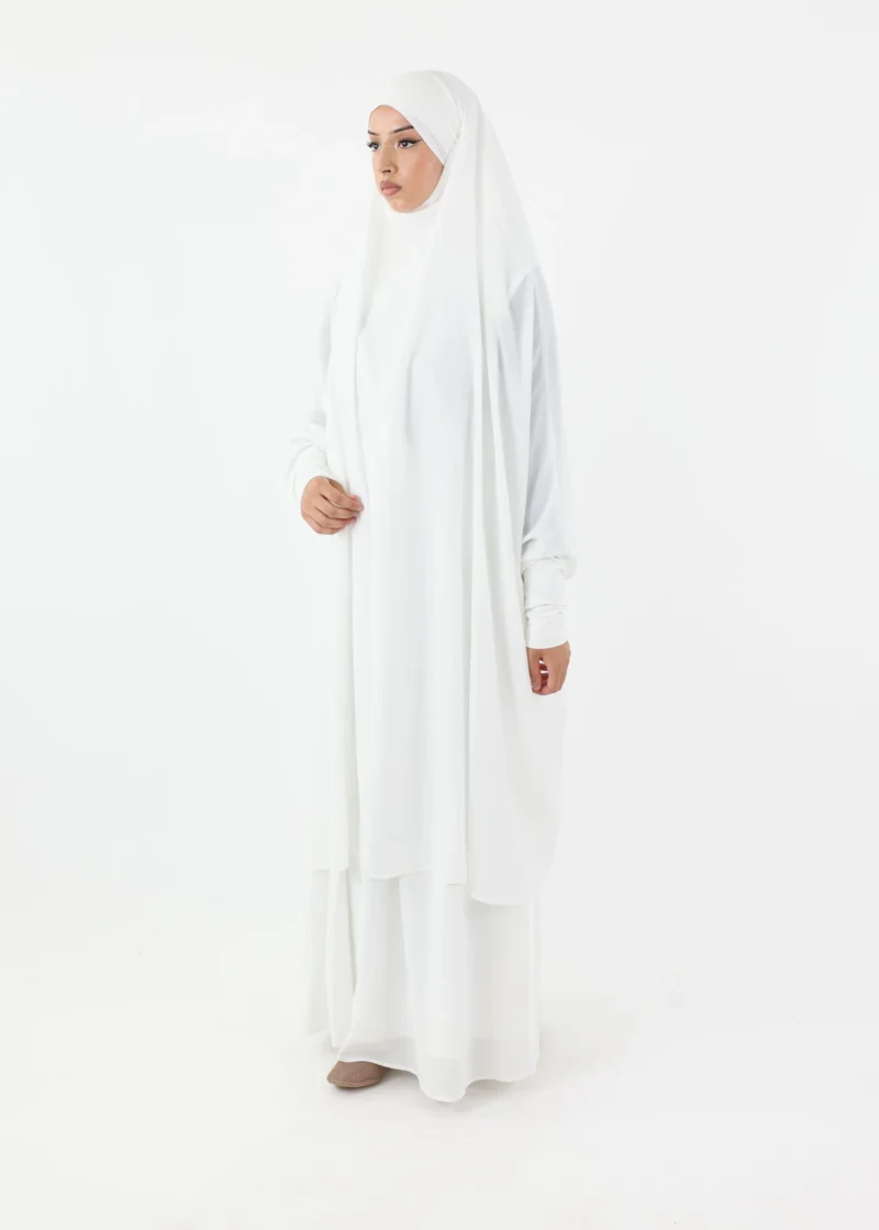 Jilbab Classic Lycra cuffs White