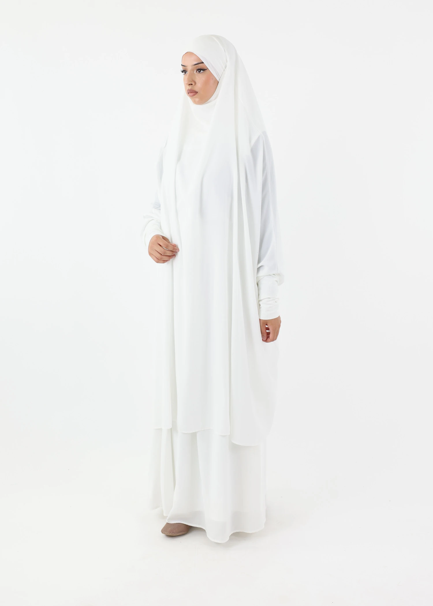 Jilbab Classic Lycra cuffs White