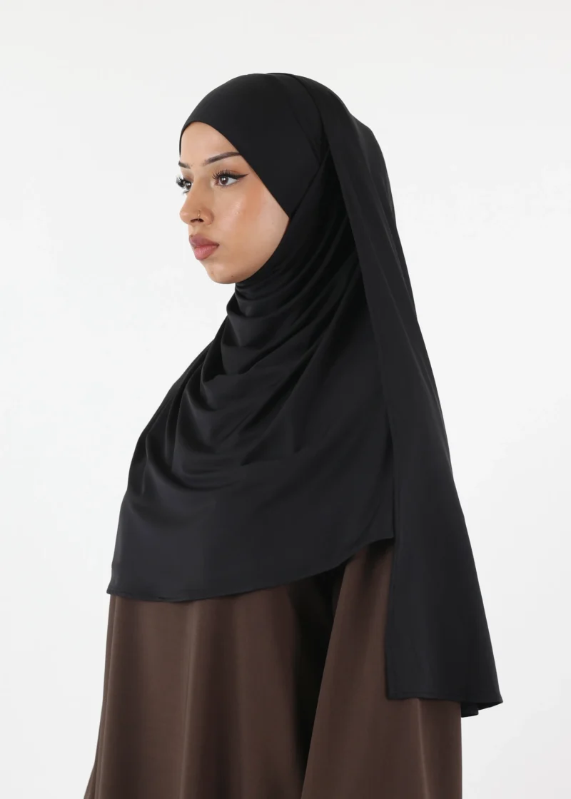 Premium Oval Instant Hijab Black - Image 4