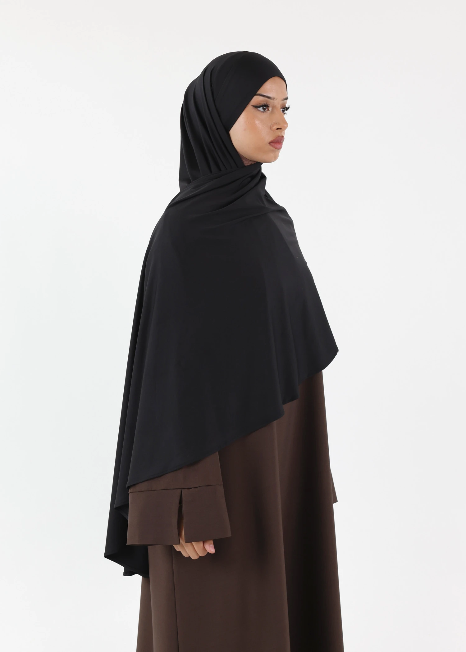 Premium Oval Instant Hijab Black