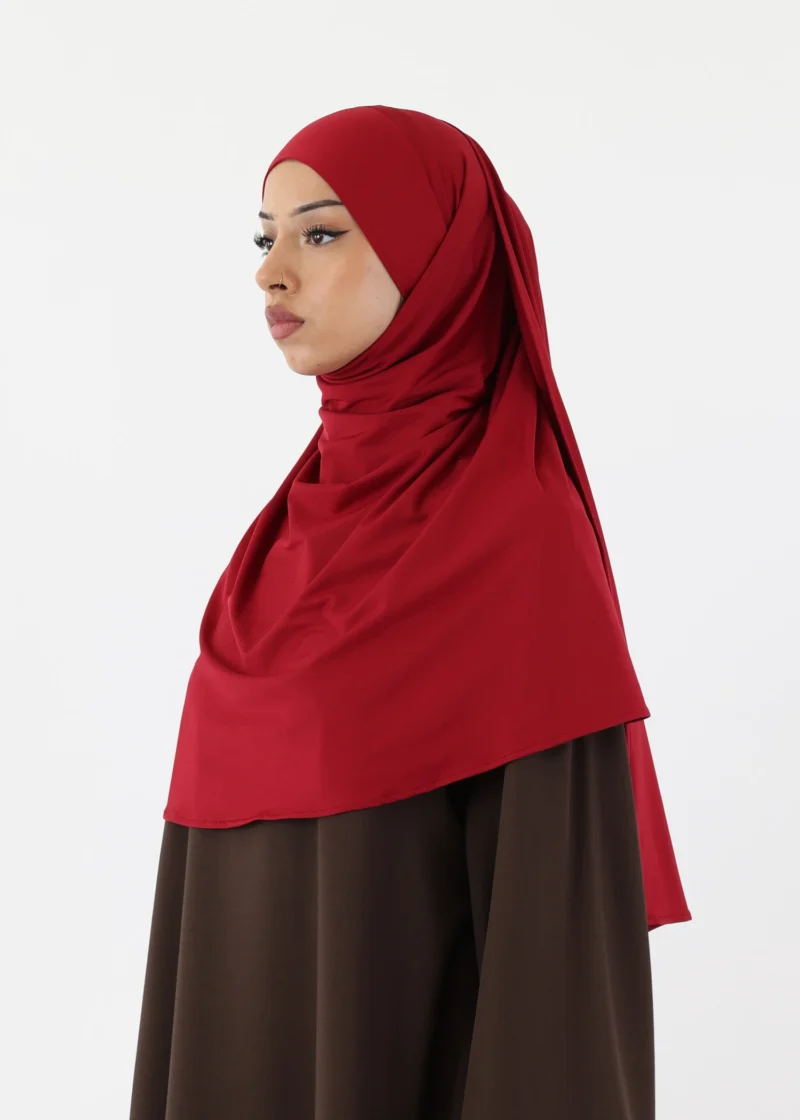 Alternative view of Premium Oval Instant Hijab Burgundy