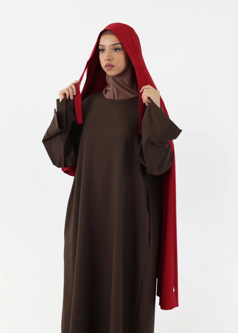 Premium Oval Instant Hijab Burgundy - Image 3
