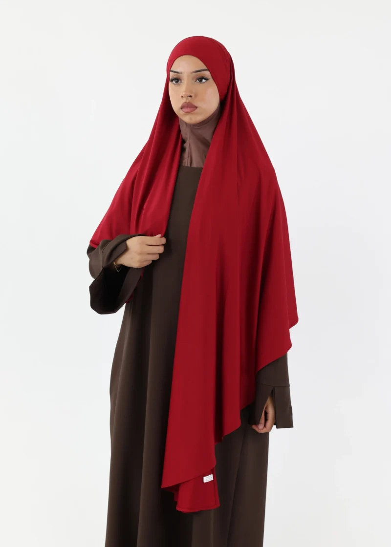 Premium Oval Instant Hijab Burgundy - Image 4