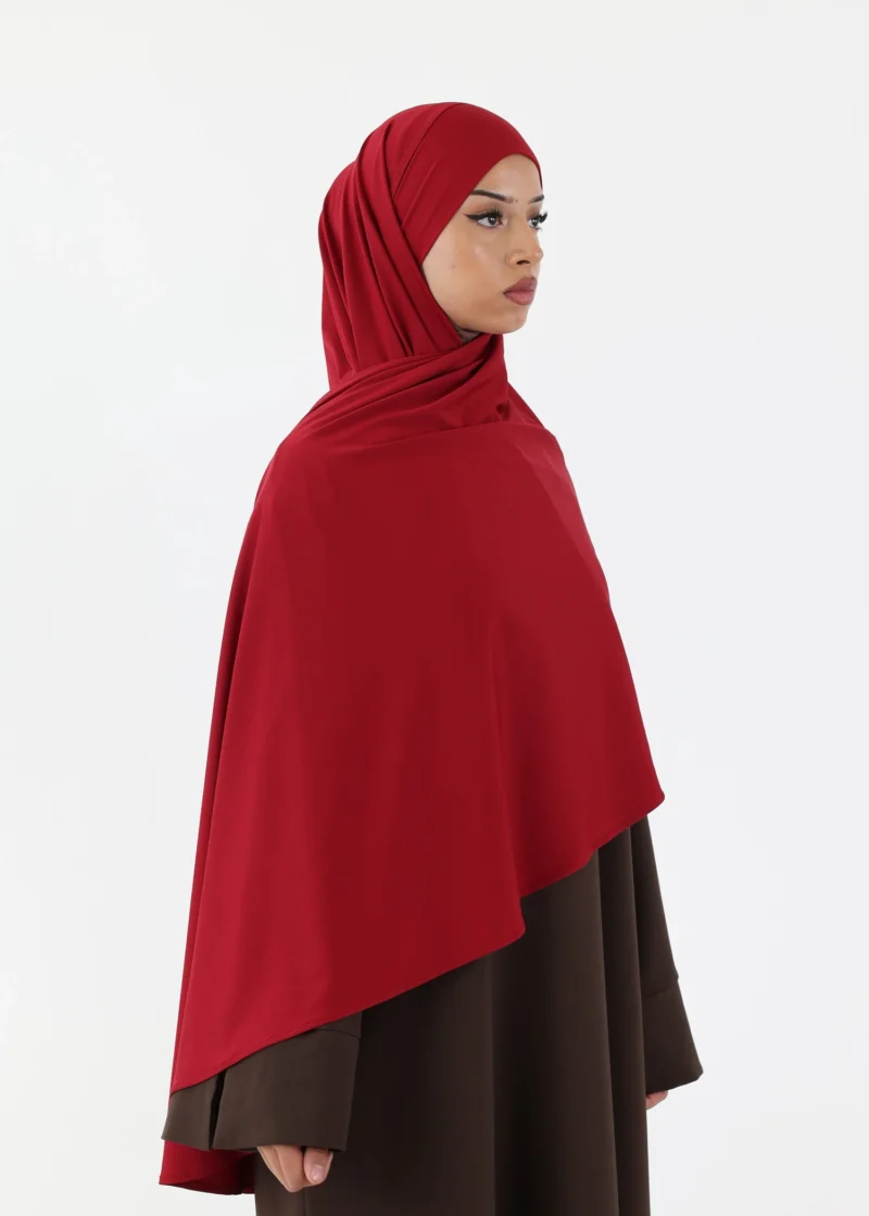 Premium Oval Instant Hijab Burgundy