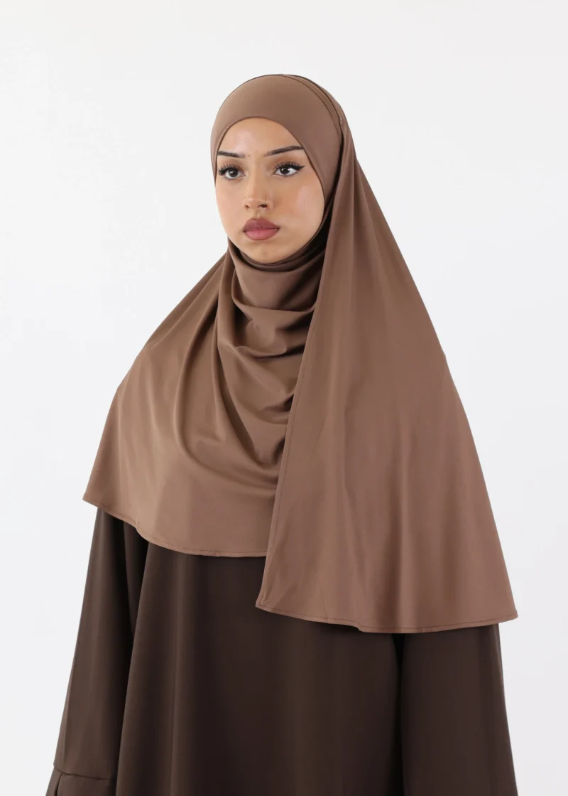 Alternative view of Premium Oval Instant Hijab Dark Taupe