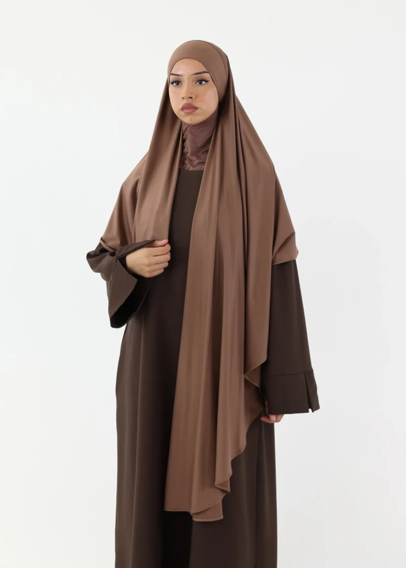 Premium Oval Instant Hijab Dark Taupe - Image 4
