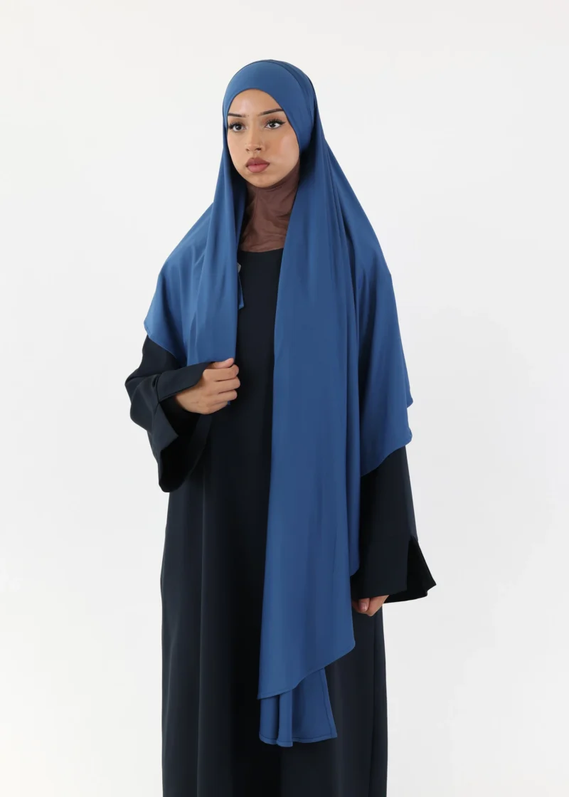 Alternative view of Premium Oval Instant Hijab Blue Denim