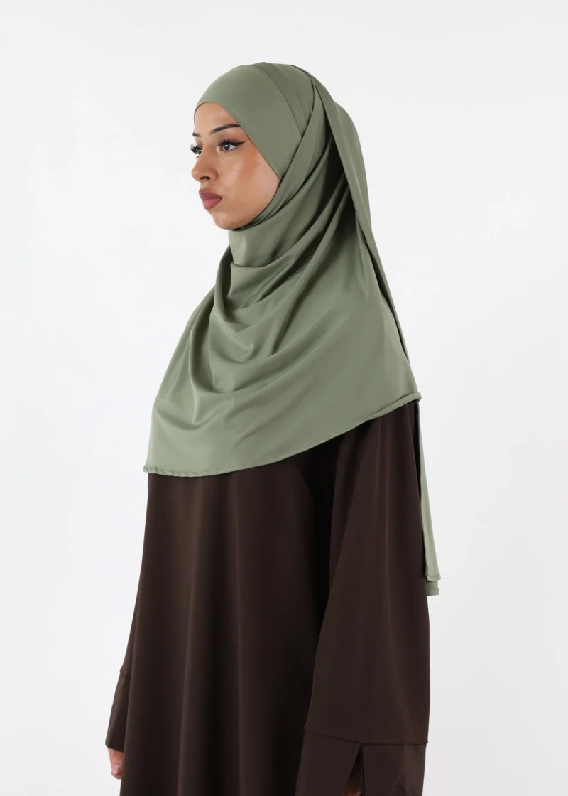 Premium Oval Instant Hijab Khaki - Image 3