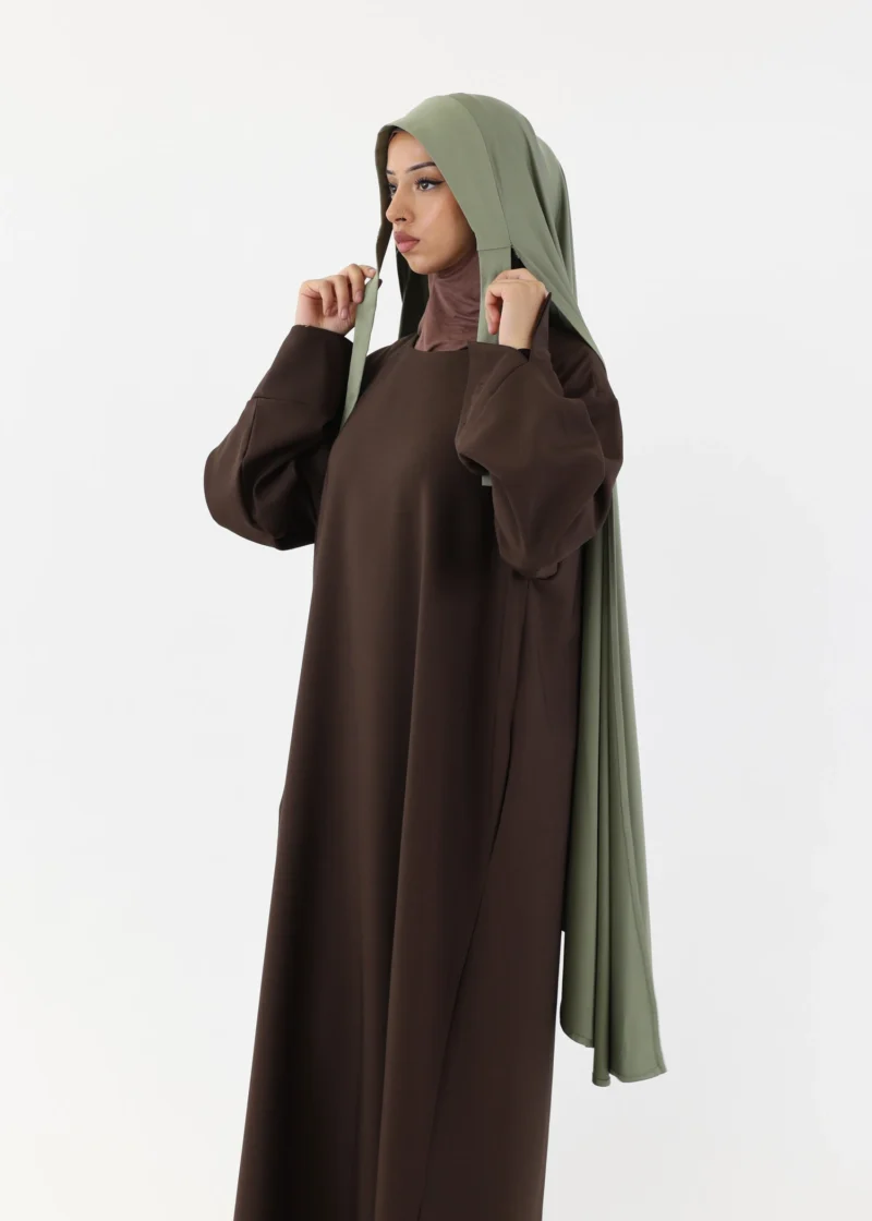 Premium Oval Instant Hijab Khaki - Image 4