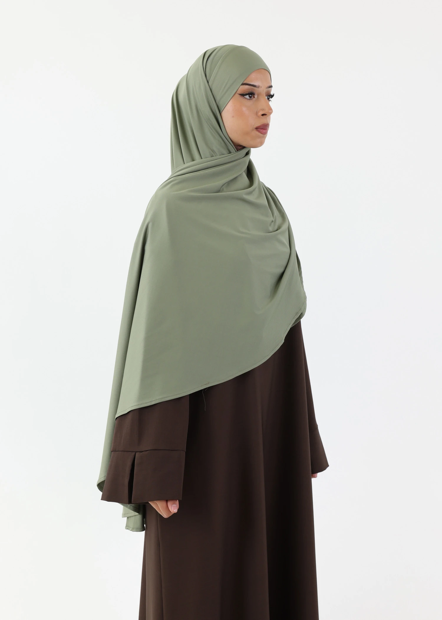Premium Oval Instant Hijab Khaki