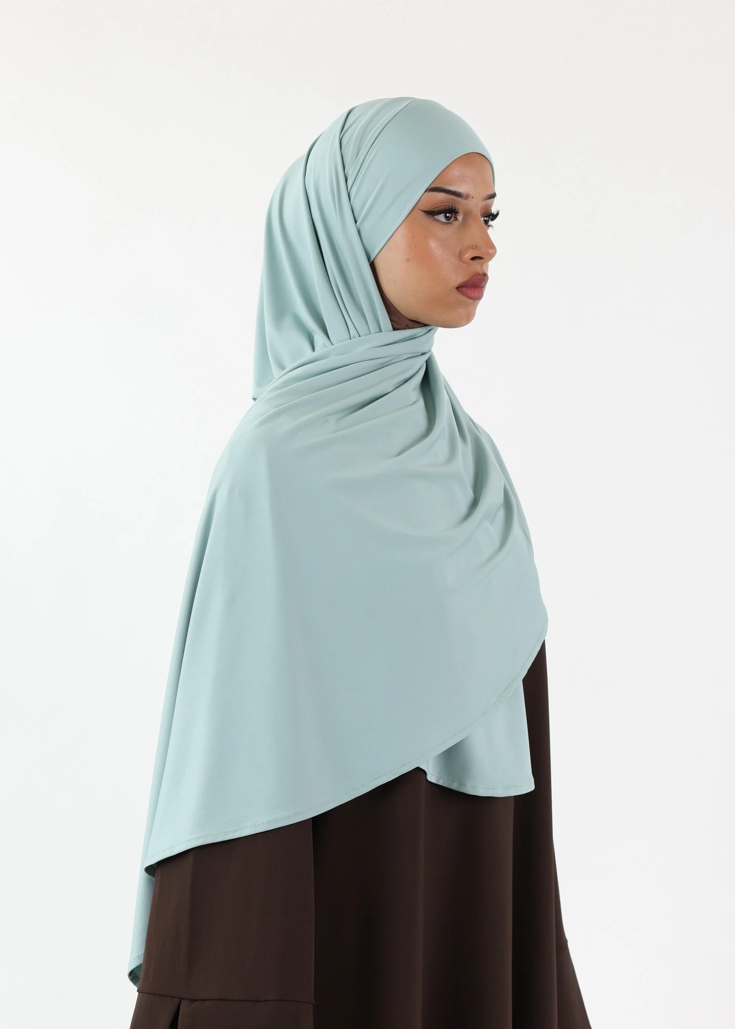 Premium Oval Instant Hijab Light Mint