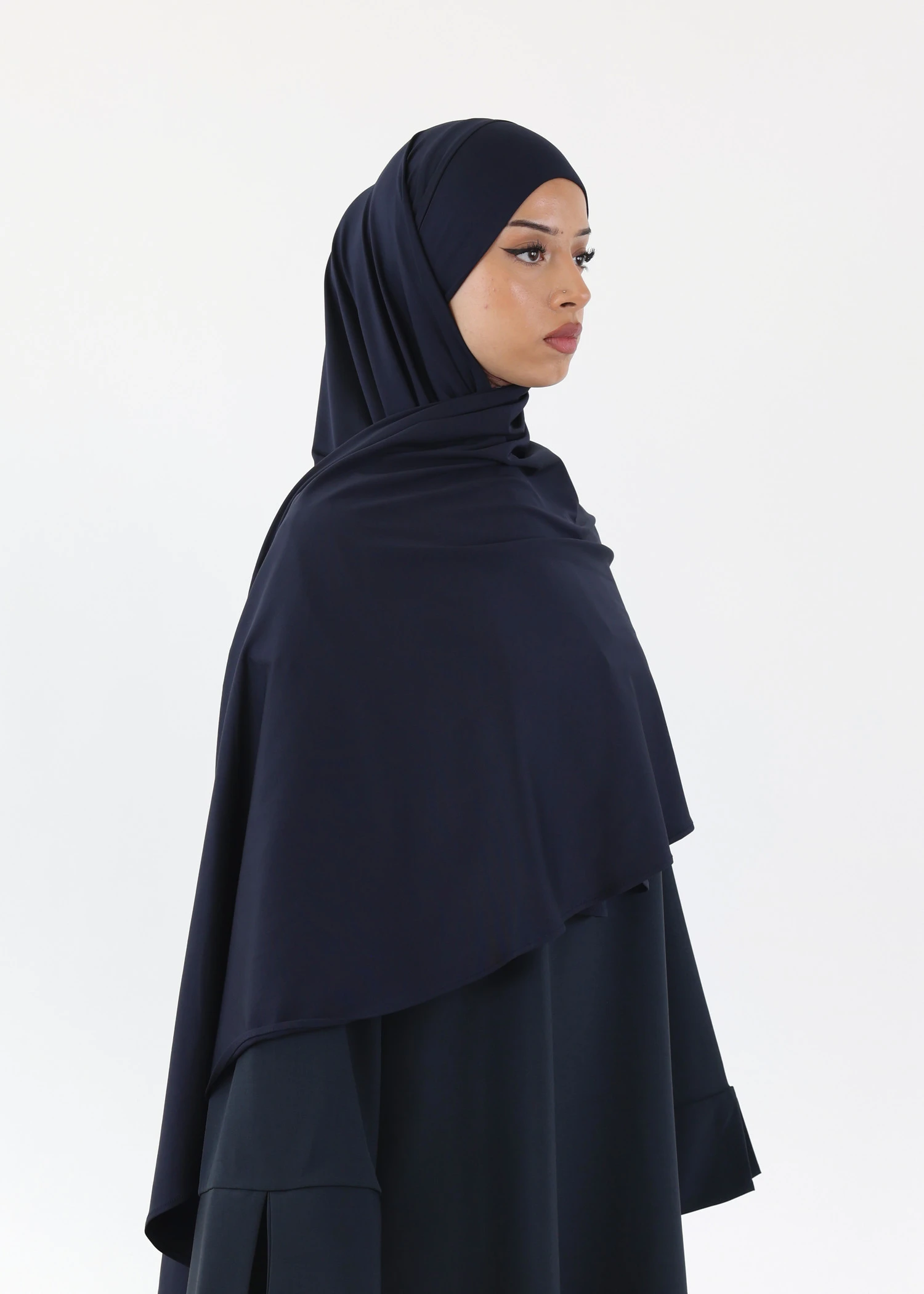Premium Oval Instant Hijab Navy