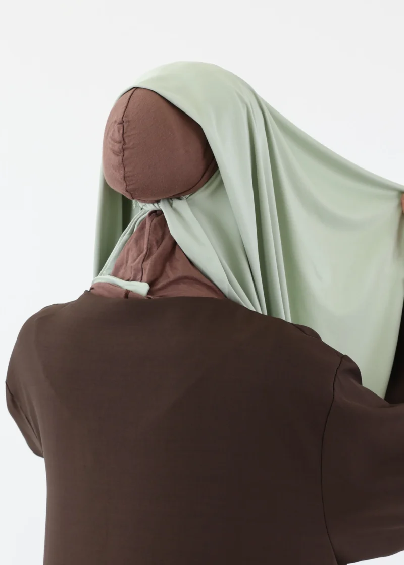 Premium Oval Instant Hijab Water Green - Image 5