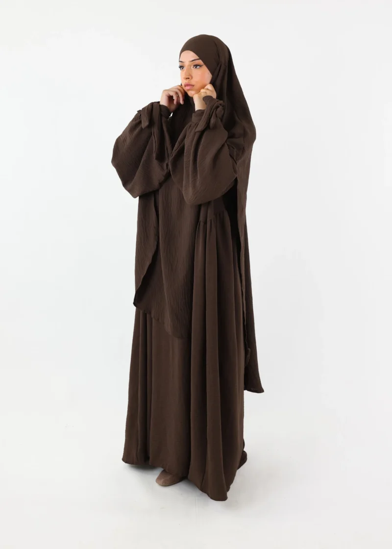 Alternative view of ABAYA and KHIMAR Set Ruqayya - Coffee