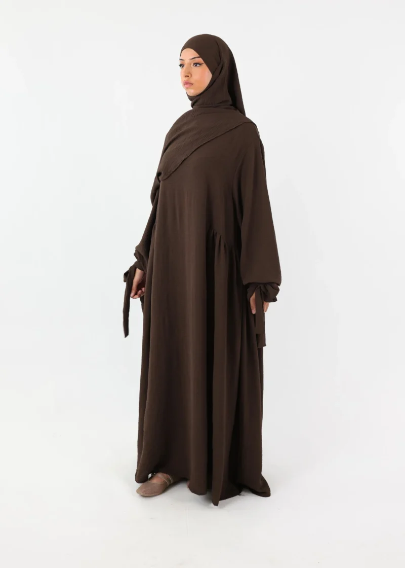 ABAYA and KHIMAR Set Ruqayya - Coffee - Image 3