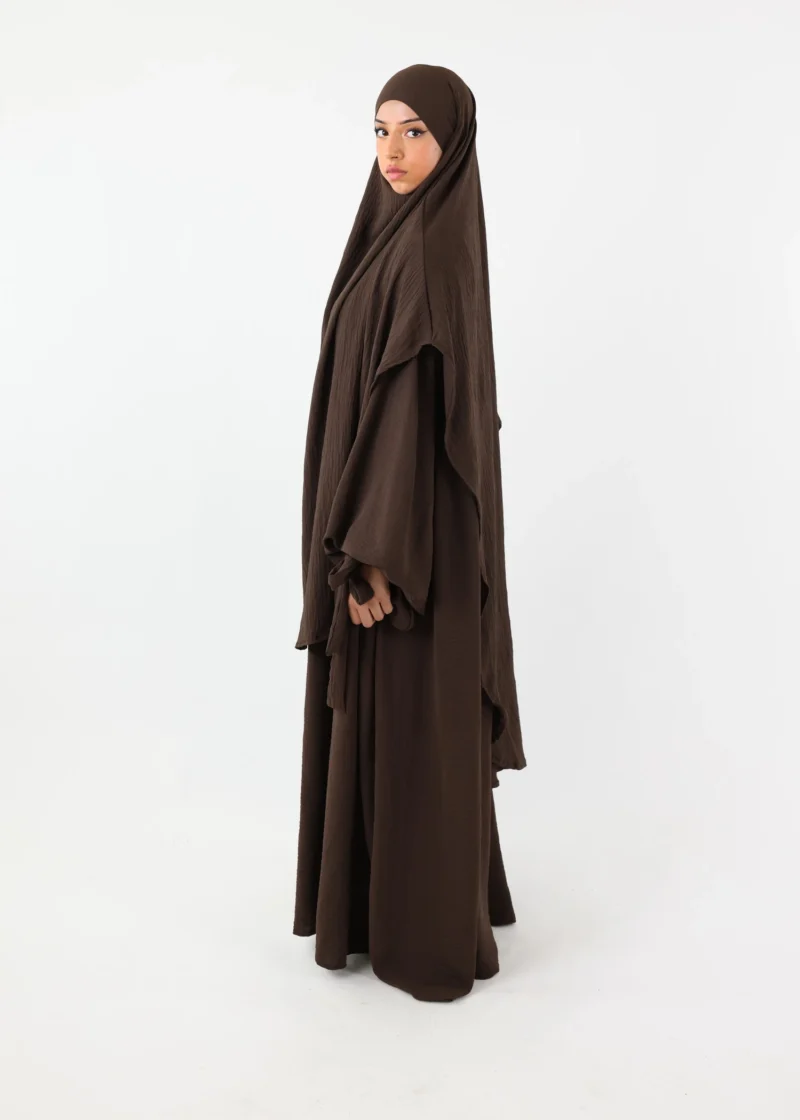 ABAYA and KHIMAR Set Ruqayya - Coffee - Image 7