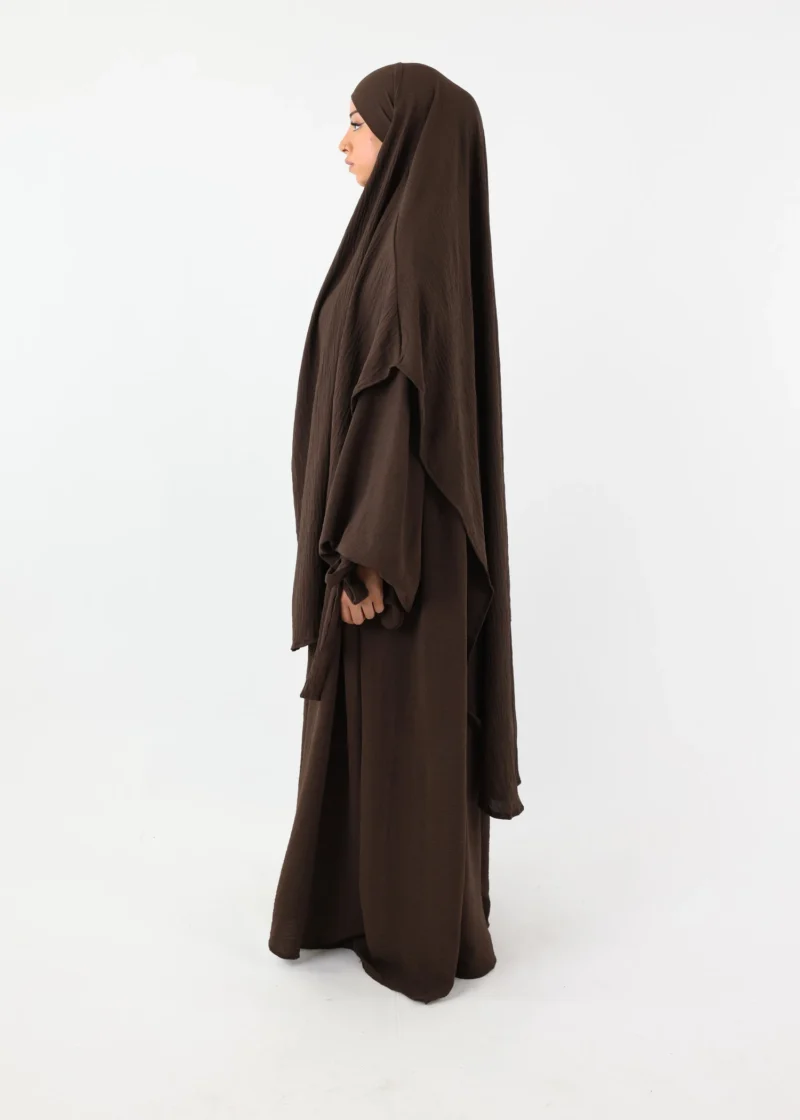 ABAYA and KHIMAR Set Ruqayya - Coffee - Image 6