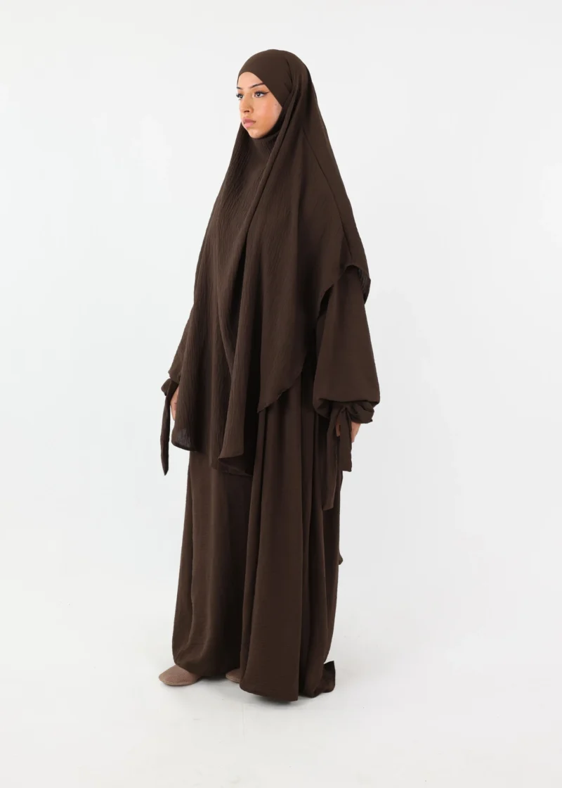 ABAYA and KHIMAR Set Ruqayya - Coffee - Image 5