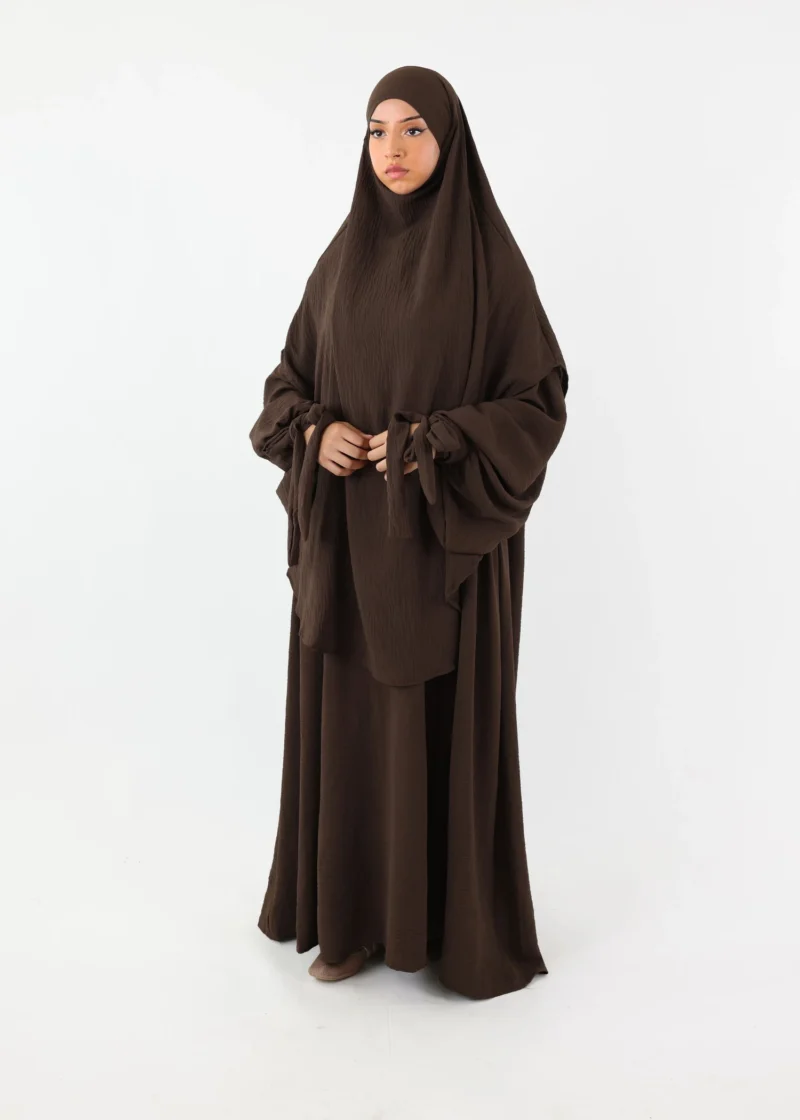 ABAYA and KHIMAR Set Ruqayya - Coffee - Image 4
