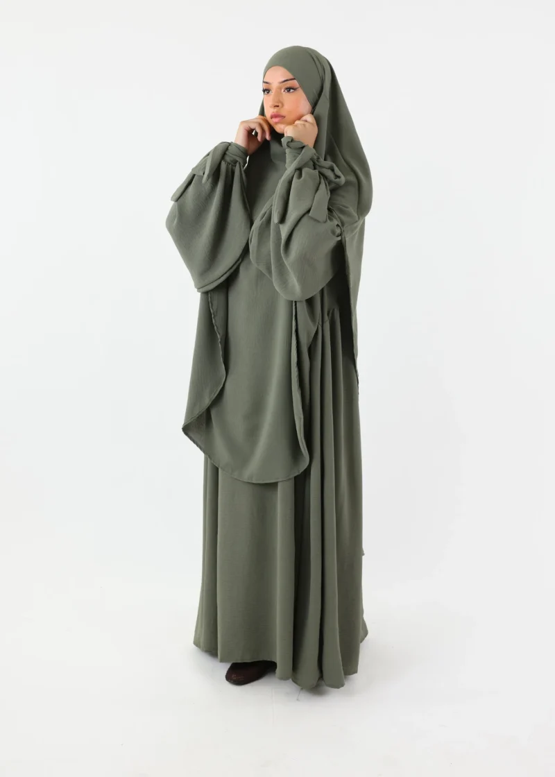ABAYA and KHIMAR Set Ruqayya - Khaki - Image 6