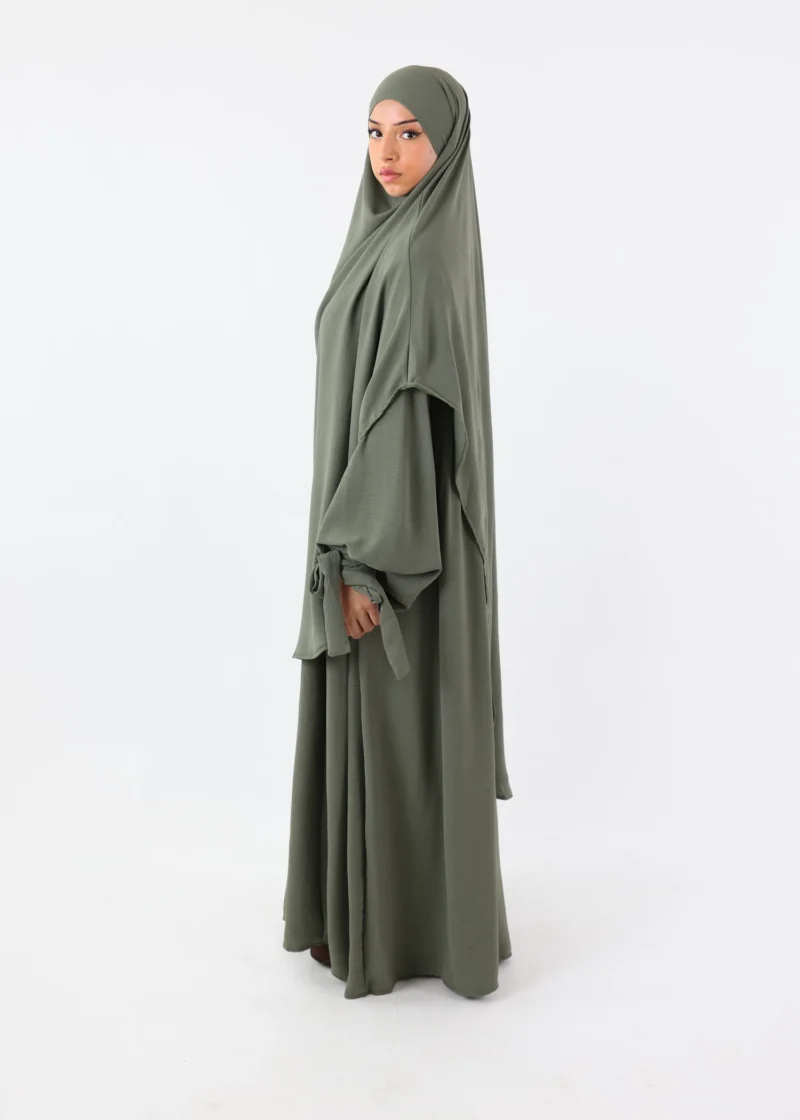 ABAYA and KHIMAR Set Ruqayya - Khaki - Image 4