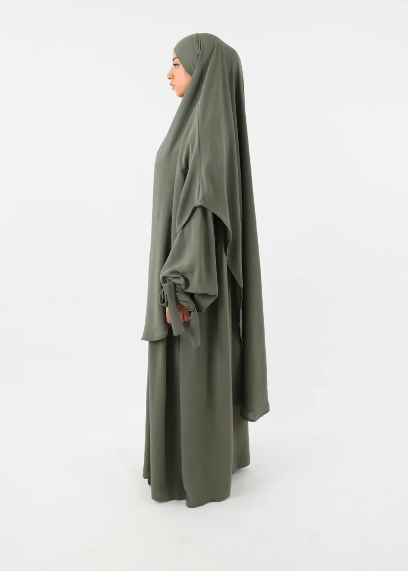 ABAYA and KHIMAR Set Ruqayya - Khaki - Image 3