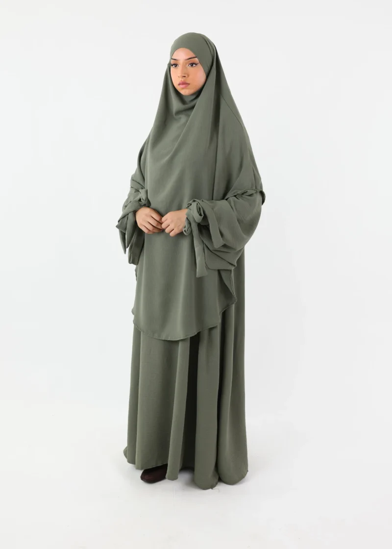 Alternative view of ABAYA and KHIMAR Set Ruqayya - Khaki