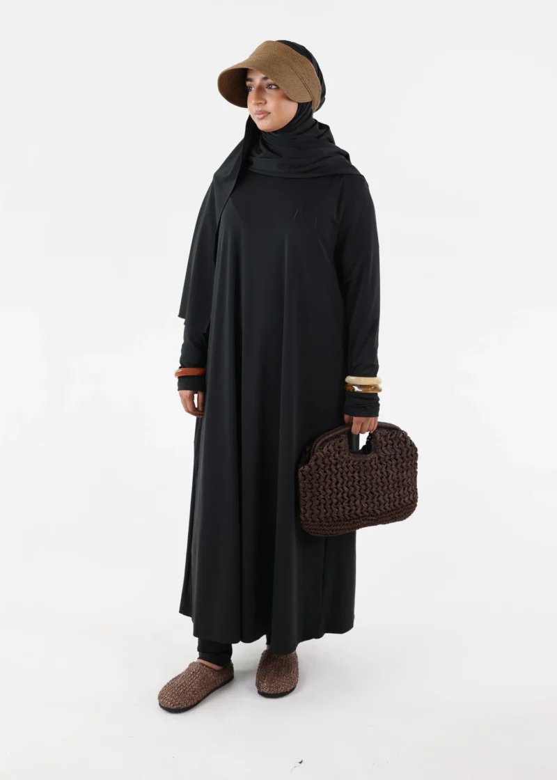 Burkini Ina 5 Pieces Set Muslim Swimsuit Black - Image 5
