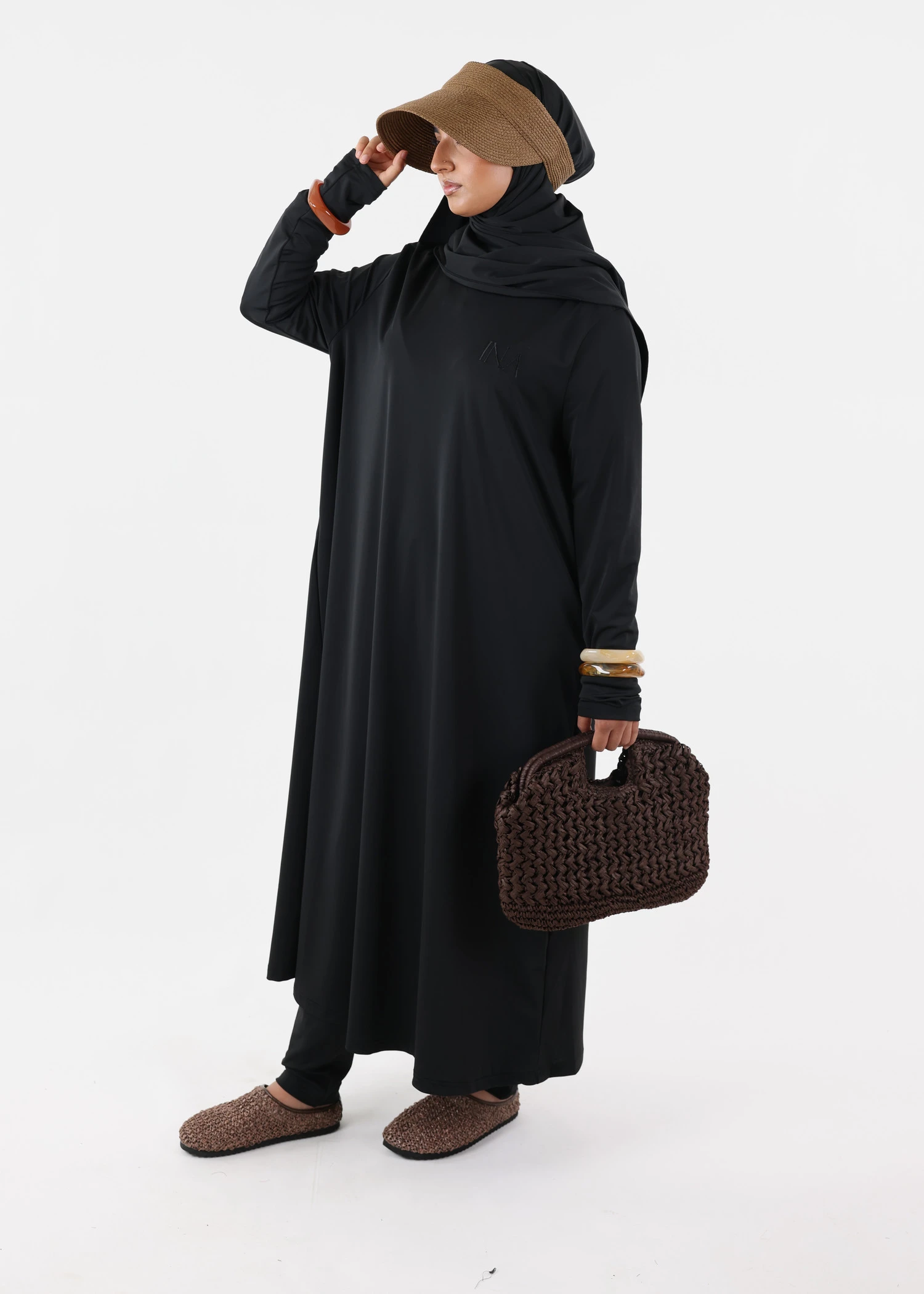 Burkini Ina 5 Pieces Set Muslim Swimsuit Black
