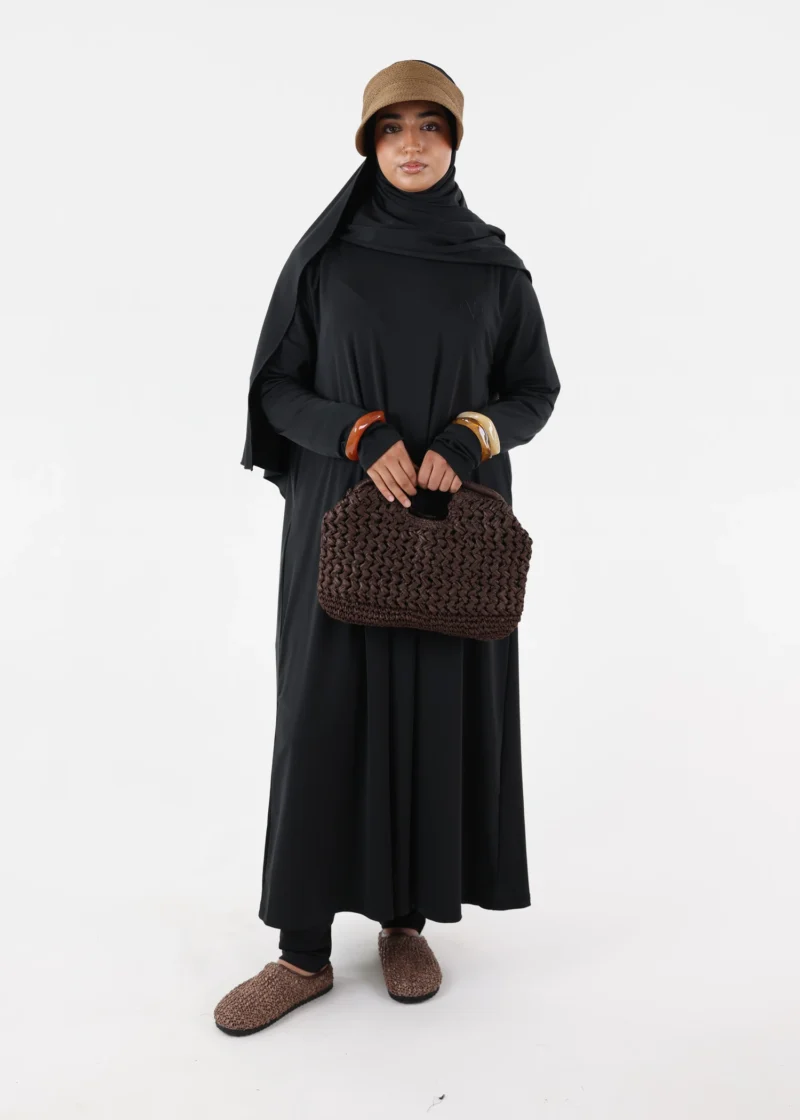Burkini Ina 5 Pieces Set Muslim Swimsuit Black - Image 3