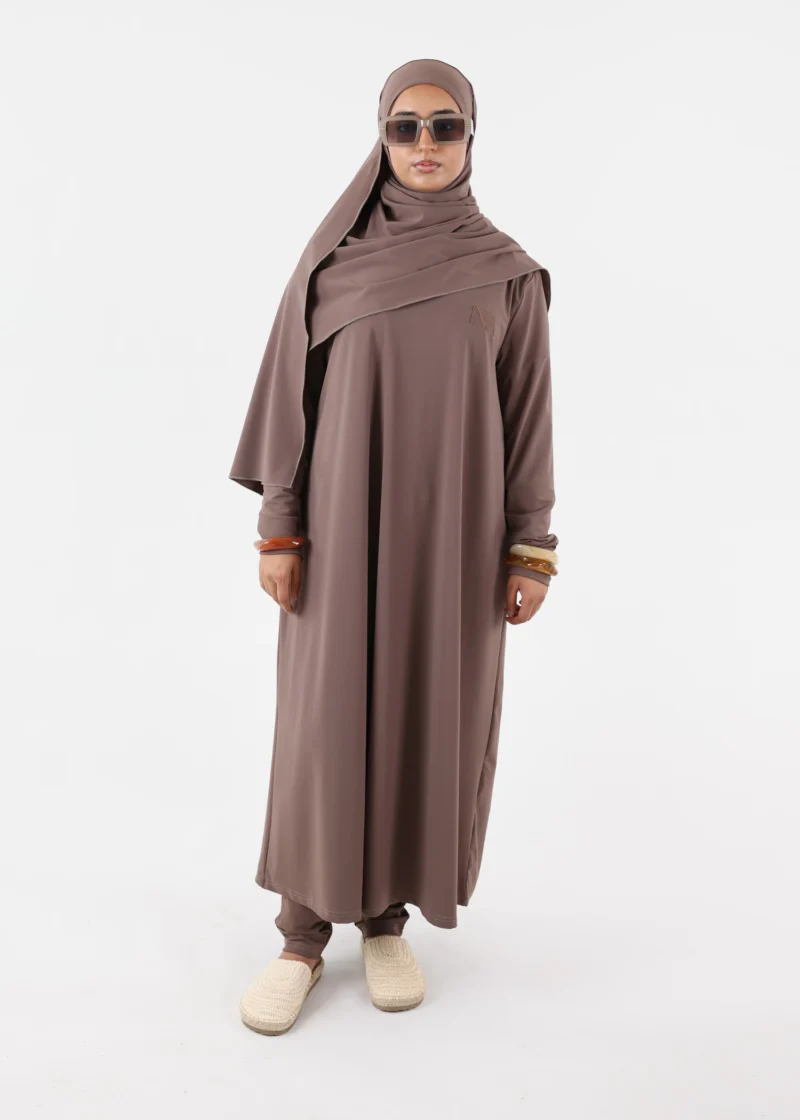 Alternative view of Burkini Ina 5 Pieces Set Muslim Swimsuit Dark Taupe
